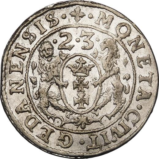 Реверс монеты - Орт (18 грошей) 1623 года "Гданьск" - цена серебряной монеты - Польша, Сигизмунд III Ваза