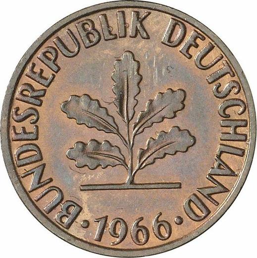 Реверс монеты - 2 пфеннига 1966 года G - цена  монеты - Германия, ФРГ