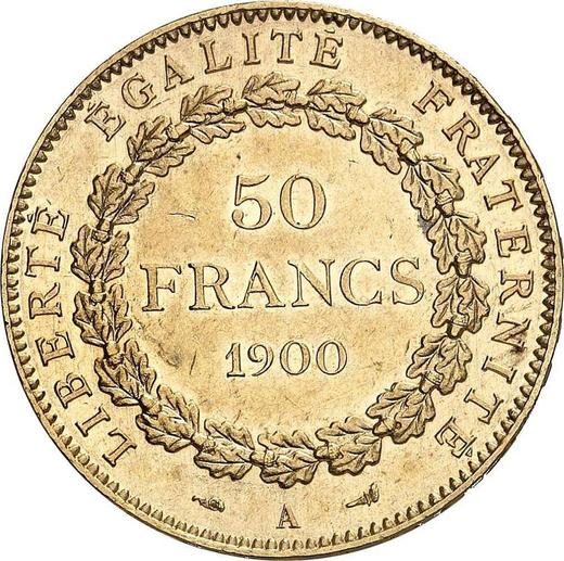 Reverso 50 francos 1900 A "Tipo 1878-1904" París - valor de la moneda de oro - Francia, Tercera República