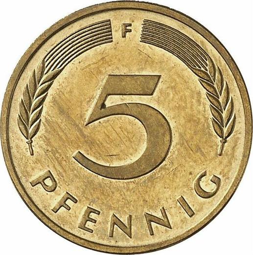 Anverso 5 Pfennige 1996 F - valor de la moneda  - Alemania, RFA