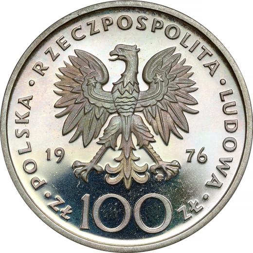 Anverso Pruebas 100 eslotis 1976 MW "Bicentenario de la muerte de Tadeusz Kościuszko" Plata - valor de la moneda de plata - Polonia, República Popular