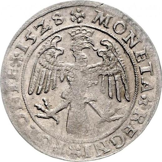 Reverse 3 Groszy (Trojak) 1528 - Silver Coin Value - Poland, Sigismund I the Old