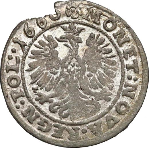 Реверс монеты - 3 крейцера 1660 года TT - цена серебряной монеты - Польша, Ян II Казимир