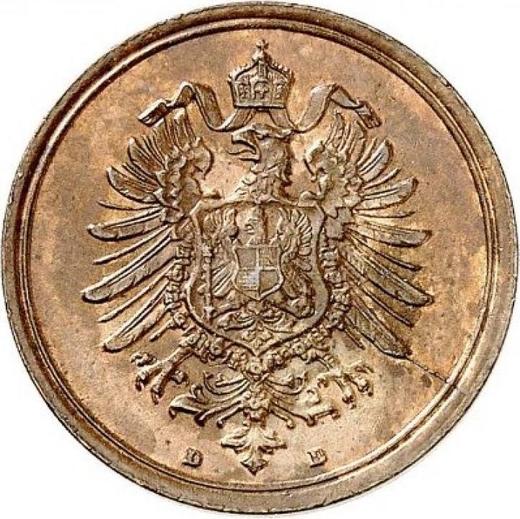 Реверс монеты - 1 пфенниг 1875 года D "Тип 1873-1889" - цена  монеты - Германия, Германская Империя