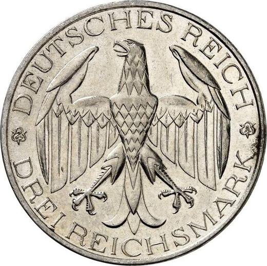 Аверс монеты - 3 рейхсмарки 1929 года A "Вальдек" - цена серебряной монеты - Германия, Bеймарская республика