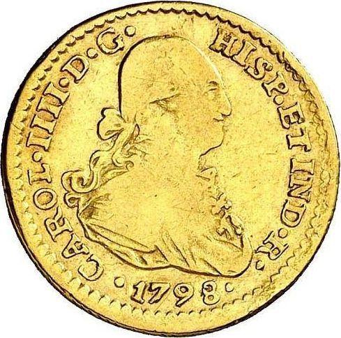 Аверс монеты - 1 эскудо 1798 года Mo FM - цена золотой монеты - Мексика, Карл IV