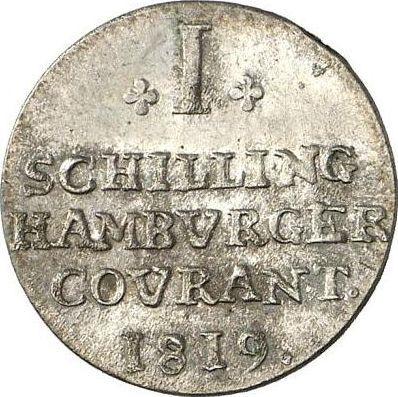 Rewers monety - 1 szeląg 1819 H.S.K. - cena  monety - Hamburg, Wolne Miasto