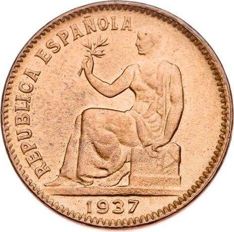 Awers monety - 50 centimos 1937 - cena  monety - Hiszpania, II Rzeczpospolita