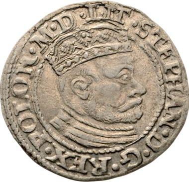 Awers monety - 1 grosz 1581 "Typ 1580-1582" - cena srebrnej monety - Polska, Stefan Batory