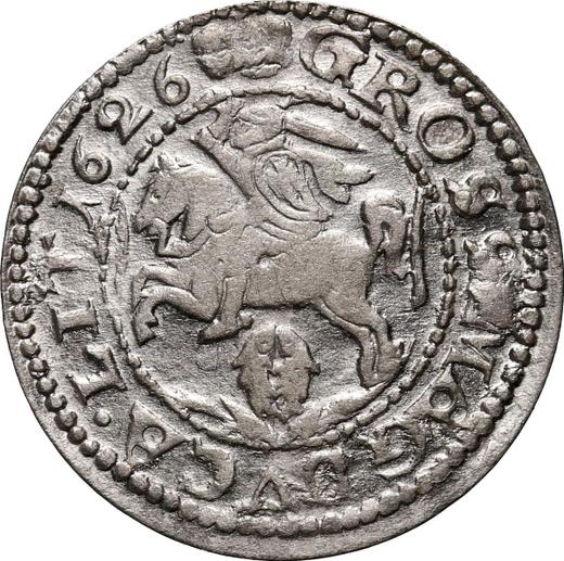 Rewers monety - 1 grosz 1626 "Litwa" Pogoń w tarczy - cena srebrnej monety - Polska, Zygmunt III