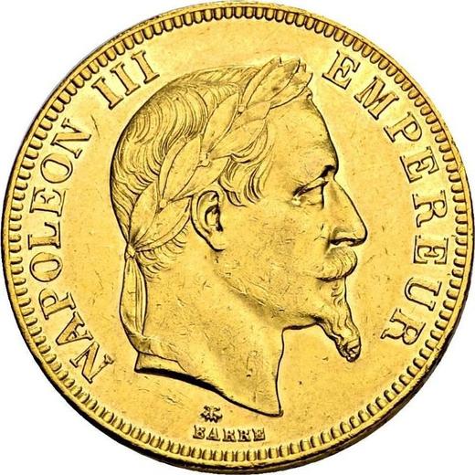 Аверс монеты - 100 франков 1864 года A "Тип 1862-1870" Париж - цена золотой монеты - Франция, Наполеон III