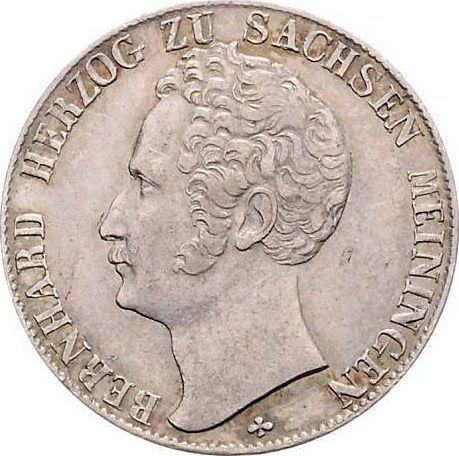 Аверс монеты - 1/2 гульдена 1838 года - цена серебряной монеты - Саксен-Мейнинген, Бернгард II