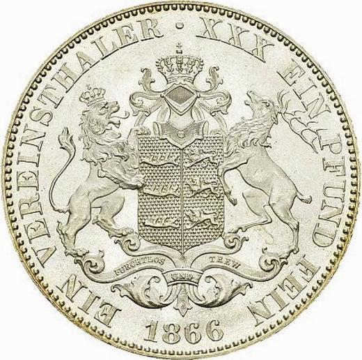 Rewers monety - Talar 1866 - cena srebrnej monety - Wirtembergia, Karol I