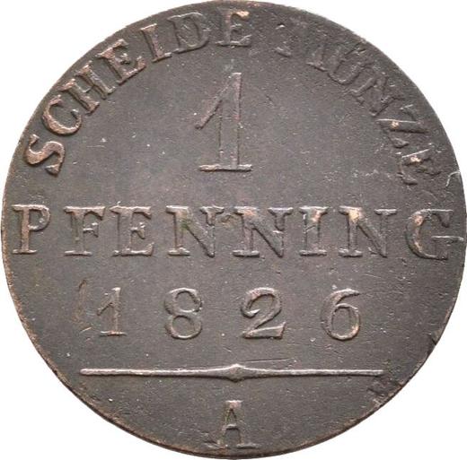 Reverso 1 Pfennig 1826 A - valor de la moneda  - Prusia, Federico Guillermo III