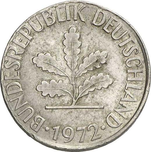 Реверс монеты - 10 пфеннигов 1972 года G Никель - цена  монеты - Германия, ФРГ
