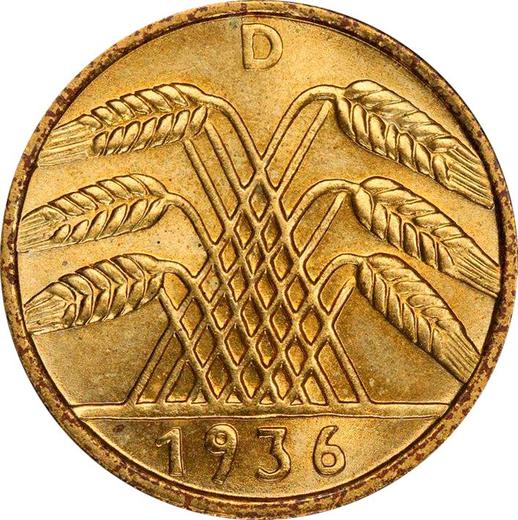 Reverse 5 Reichspfennig 1936 D -  Coin Value - Germany, Weimar Republic