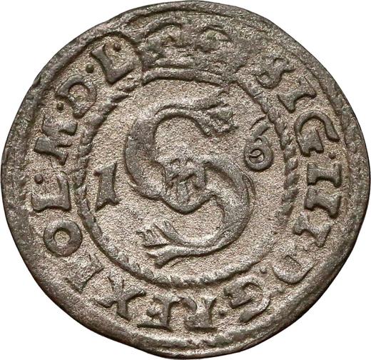 Аверс монеты - Шеляг 1616 года P "Познаньский монетный двор" - цена серебряной монеты - Польша, Сигизмунд III Ваза