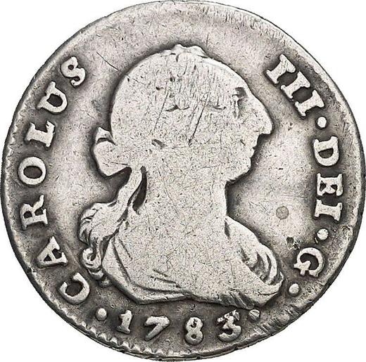 Аверс монеты - 1 реал 1783 года S CF - цена серебряной монеты - Испания, Карл III