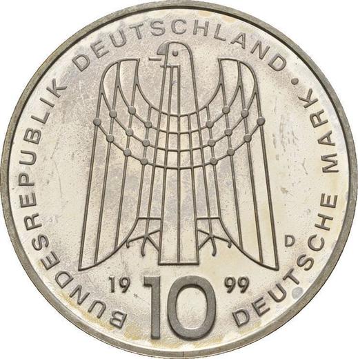 Reverso 10 marcos 1999 D "Aldeas Infantiles SOS" - valor de la moneda de plata - Alemania, RFA