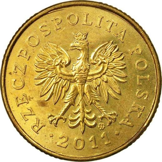 Аверс монеты - 5 грошей 2011 года MW - цена  монеты - Польша, III Республика после деноминации
