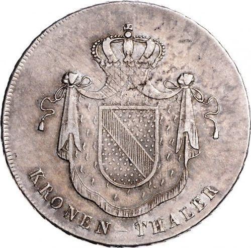 Реверс монеты - Талер 1821 года - цена серебряной монеты - Баден, Людвиг I