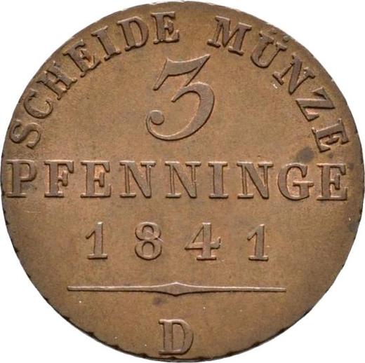 Reverso 3 Pfennige 1841 D - valor de la moneda  - Prusia, Federico Guillermo IV