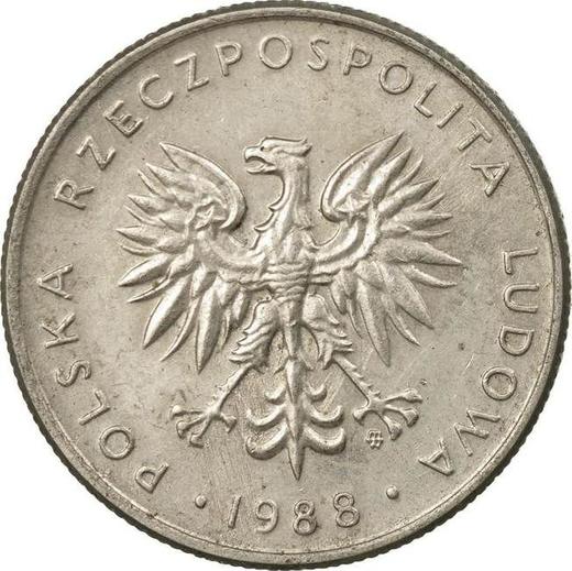 Аверс монеты - 10 злотых 1988 года MW Медно-никель - цена  монеты - Польша, Народная Республика