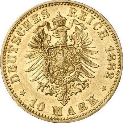 Rewers monety - 10 marek 1882 A "Reuss-Gera" - cena złotej monety - Niemcy, Cesarstwo Niemieckie