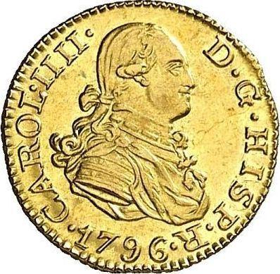 Obverse 1/2 Escudo 1796 M MF - Gold Coin Value - Spain, Charles IV