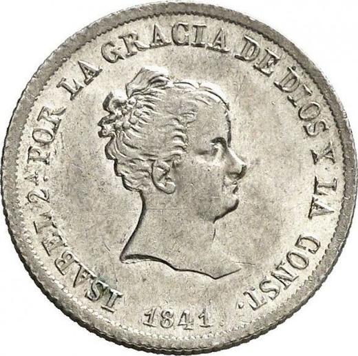 Аверс монеты - 2 реала 1841 года M CL - цена серебряной монеты - Испания, Изабелла II