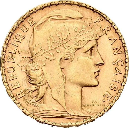 Аверс монеты - 20 франков 1902 года A "Тип 1899-1906" Париж - цена золотой монеты - Франция, Третья республика