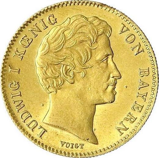 Awers monety - Dukat 1848 - cena złotej monety - Bawaria, Ludwik I