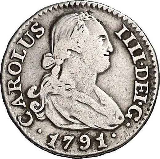 Аверс монеты - 1/2 реала 1791 года M MF - цена серебряной монеты - Испания, Карл IV