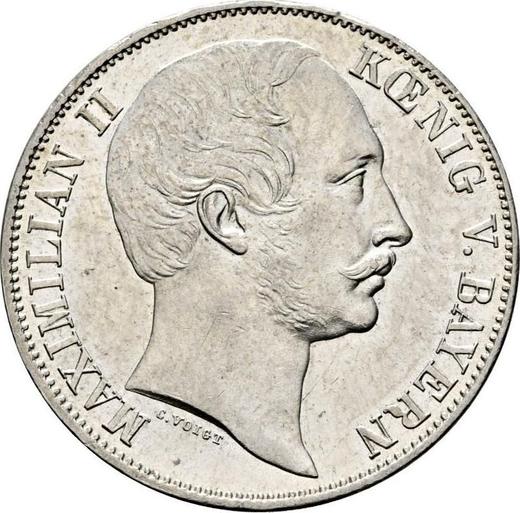 Аверс монеты - Талер 1860 года - цена серебряной монеты - Бавария, Максимилиан II