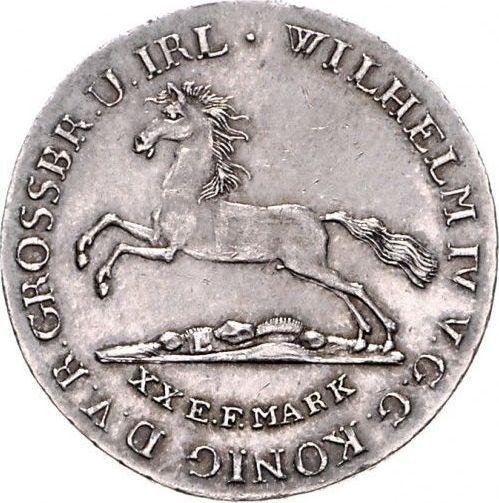 Аверс монеты - 16 грошей 1832 года A L - цена серебряной монеты - Ганновер, Вильгельм IV