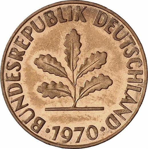 Реверс монеты - 2 пфеннига 1970 года J - цена  монеты - Германия, ФРГ