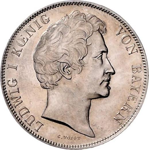 Awers monety - 1 gulden 1844 - cena srebrnej monety - Bawaria, Ludwik I