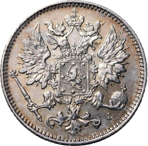 Аверс монеты - 25 пенни 1901 года L - цена серебряной монеты - Финляндия, Великое княжество
