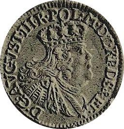 Obverse 6 Groszy (Szostak) 1763 FLS "Elbing" - Silver Coin Value - Poland, Augustus III