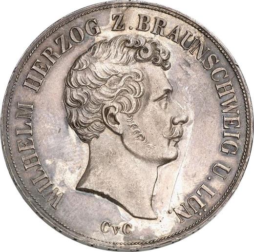 Аверс монеты - 2 талера 1846 года CvC - цена серебряной монеты - Брауншвейг-Вольфенбюттель, Вильгельм