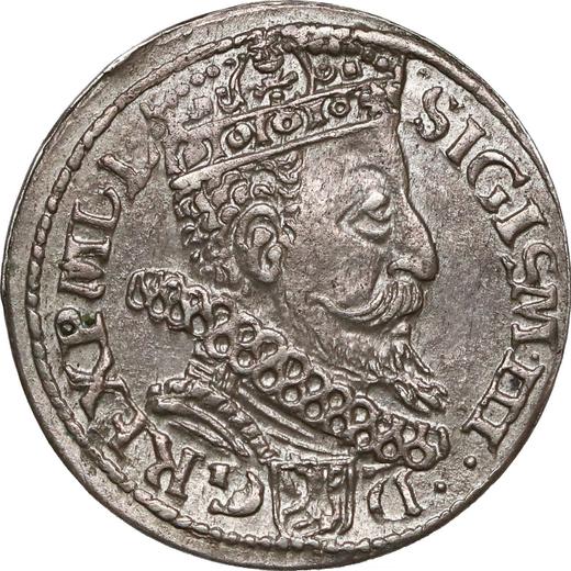 Аверс монеты - Трояк (3 гроша) 1606 года K "Краковский монетный двор" - цена серебряной монеты - Польша, Сигизмунд III Ваза