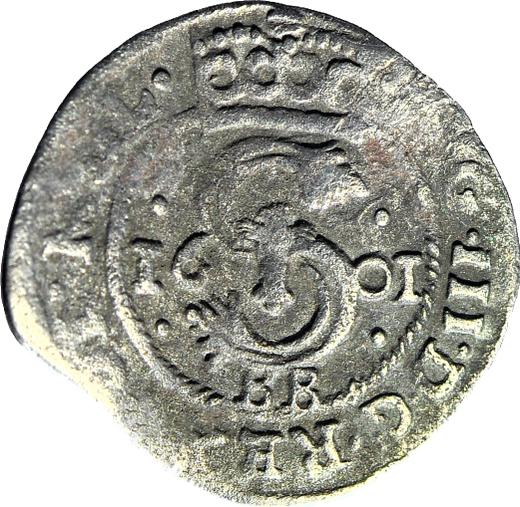 Аверс монеты - Шеляг 1601 года BB "Быдгощский монетный двор" - цена серебряной монеты - Польша, Сигизмунд III Ваза