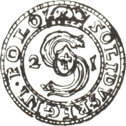 Anverso Szeląg 1621 "Águila" - valor de la moneda de plata - Polonia, Segismundo III