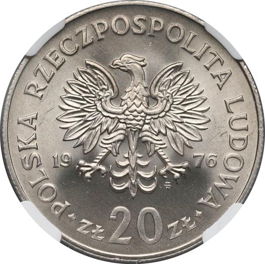 Obverse 20 Zlotych 1976 MW "Marceli Nowotko" -  Coin Value - Poland, Peoples Republic