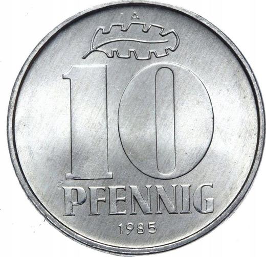 Аверс монеты - 10 пфеннигов 1985 года A - цена  монеты - Германия, ГДР