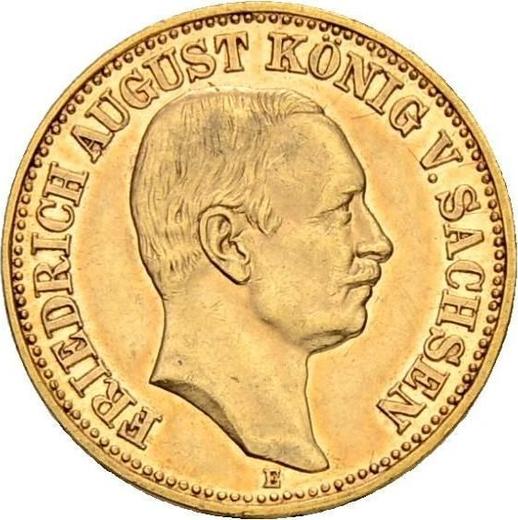 Аверс монеты - 10 марок 1906 года E "Саксония" - цена золотой монеты - Германия, Германская Империя