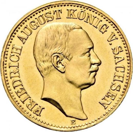 Anverso 10 marcos 1912 E "Sajonia" - valor de la moneda de oro - Alemania, Imperio alemán