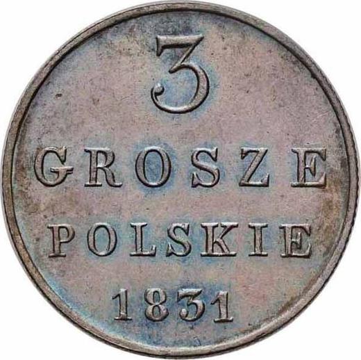 Reverso 3 groszy 1831 KG - valor de la moneda  - Polonia, Zarato de Polonia