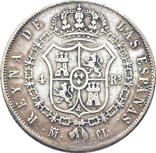 Реверс монеты - 4 реала 1842 года M CL - цена серебряной монеты - Испания, Изабелла II