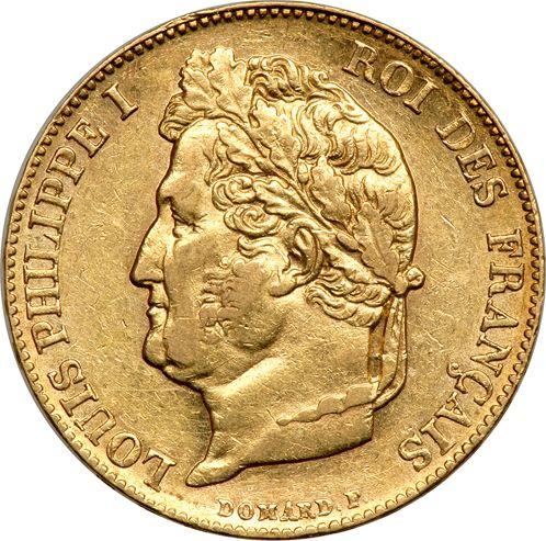 Obverse 20 Francs 1844 A "Type 1832-1848" Paris - France, Louis Philippe I